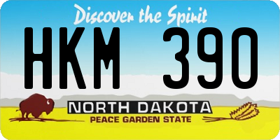 ND license plate HKM390