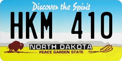 ND license plate HKM410