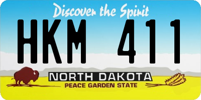 ND license plate HKM411