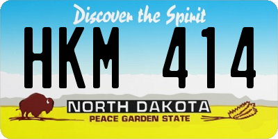 ND license plate HKM414