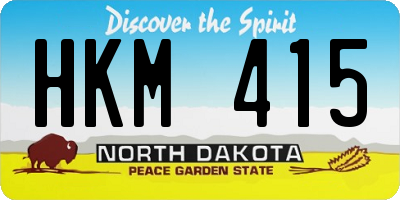 ND license plate HKM415