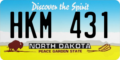 ND license plate HKM431