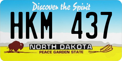 ND license plate HKM437