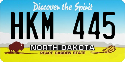 ND license plate HKM445