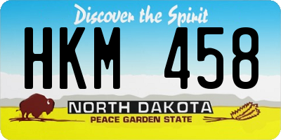 ND license plate HKM458