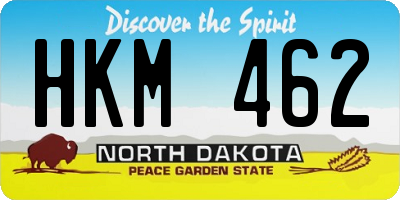 ND license plate HKM462