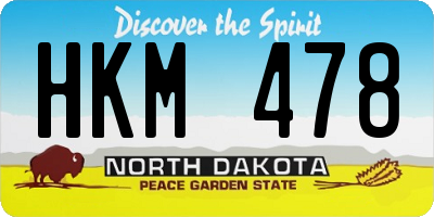 ND license plate HKM478