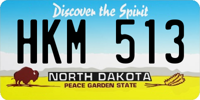 ND license plate HKM513