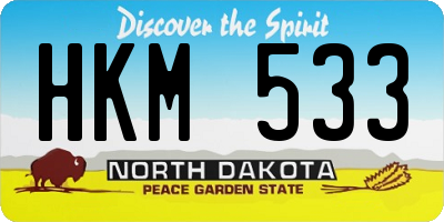 ND license plate HKM533