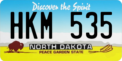 ND license plate HKM535