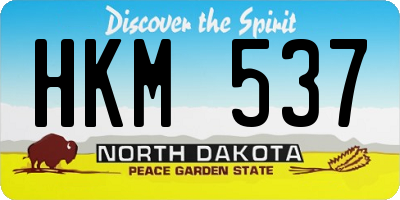 ND license plate HKM537