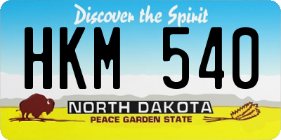 ND license plate HKM540