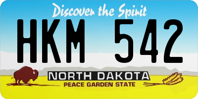 ND license plate HKM542