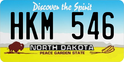 ND license plate HKM546