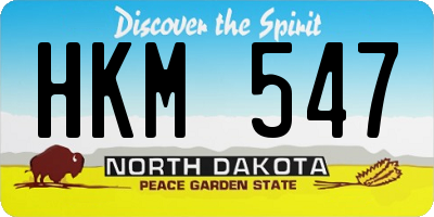 ND license plate HKM547