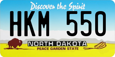 ND license plate HKM550