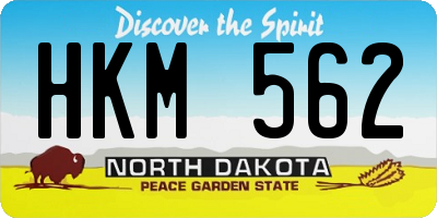 ND license plate HKM562