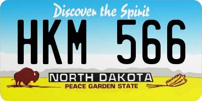 ND license plate HKM566