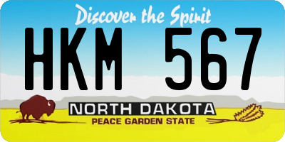 ND license plate HKM567