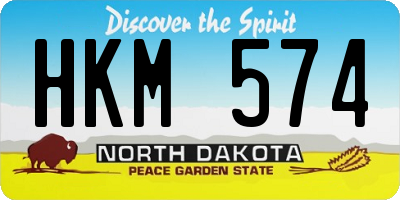 ND license plate HKM574