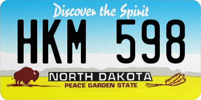 ND license plate HKM598