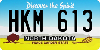 ND license plate HKM613