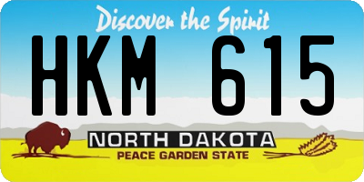 ND license plate HKM615