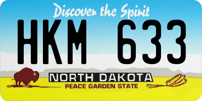 ND license plate HKM633