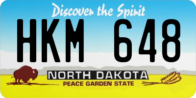 ND license plate HKM648