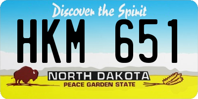 ND license plate HKM651