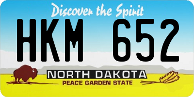 ND license plate HKM652