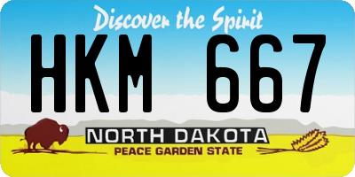 ND license plate HKM667