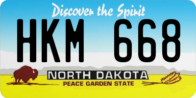 ND license plate HKM668