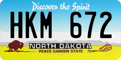ND license plate HKM672
