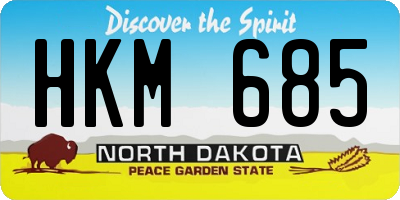 ND license plate HKM685
