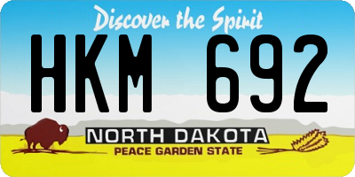 ND license plate HKM692