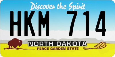 ND license plate HKM714