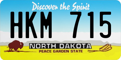 ND license plate HKM715