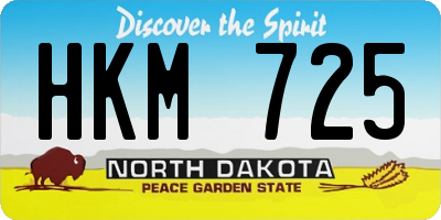 ND license plate HKM725
