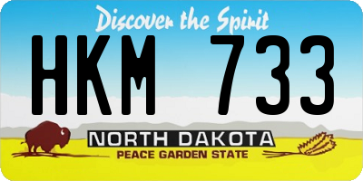 ND license plate HKM733
