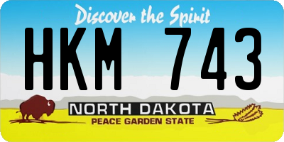 ND license plate HKM743