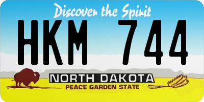ND license plate HKM744