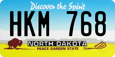 ND license plate HKM768