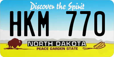 ND license plate HKM770
