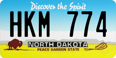 ND license plate HKM774