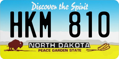 ND license plate HKM810