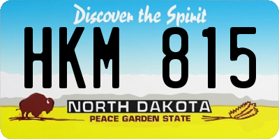 ND license plate HKM815