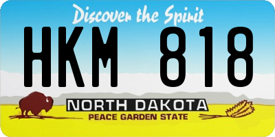 ND license plate HKM818
