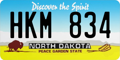 ND license plate HKM834