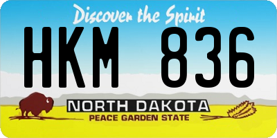 ND license plate HKM836